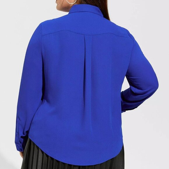 Torrid Madison Georgette Button-Up Long Sleeve Shirt 3X - Picture 2 of 16